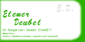 elemer deubel business card